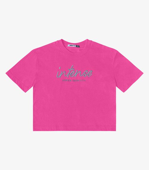 T- Shirt Bordada Feminina Minty Rosa
