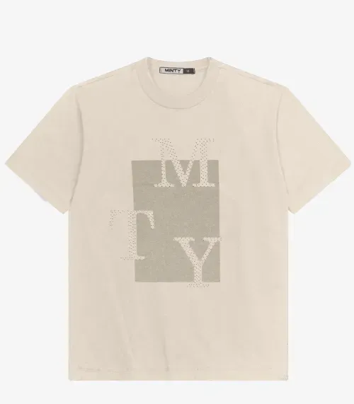 Camiseta T-Shirt Manga Curta em Meia Malha Minty Bege