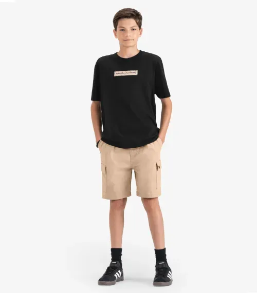 Camiseta Juvenil Masculina em Meia Malha Minty Preto