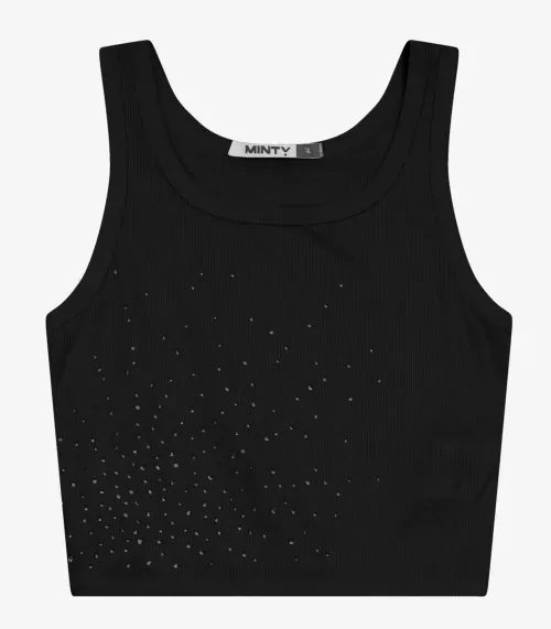 Regata Juvenil Feminina em Ribana de Viscose Minty Preto