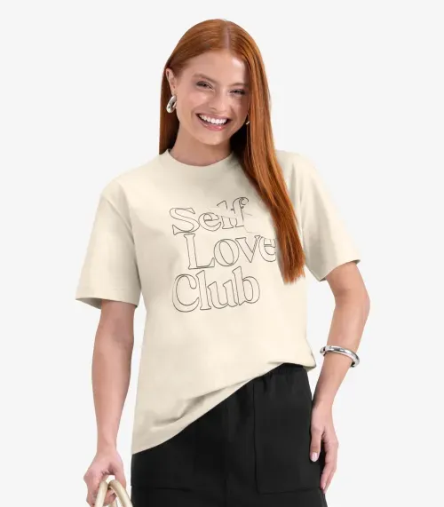 Camiseta Juvenil Manga Curta em Meia Malha Minty Bege