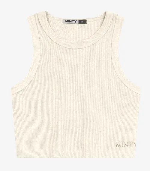 Regata Juvenil Feminina em Ribana de Melange Minty Bege