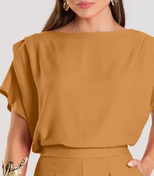 Blusa Feminina Decote Canoa Dianna Marrom