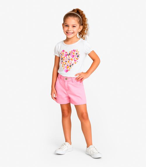 Conjunto Infantil Blusa Com Shorts Rovi Kids Branco