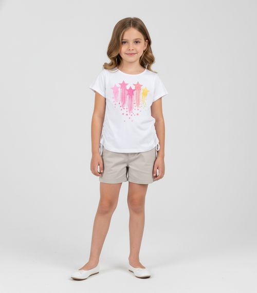 Conjunto Infantil Blusa Com Shorts Rovi Kids Marrom