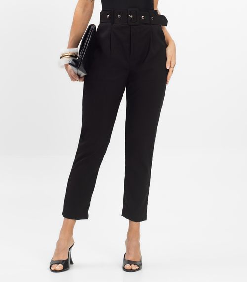 Calça Cenoura Feminina Com Cinto Dianna Preto