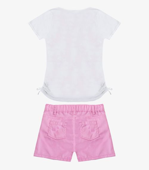 Conjunto Infantil Blusa Com Shorts Rovi Kids Rosa