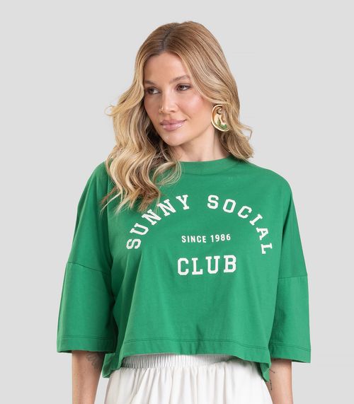 T- Shirt Feminina Cropped Dianna Verde