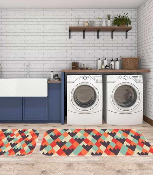 Jogo De Tapetes Para Lavanderia Wevans Laranja