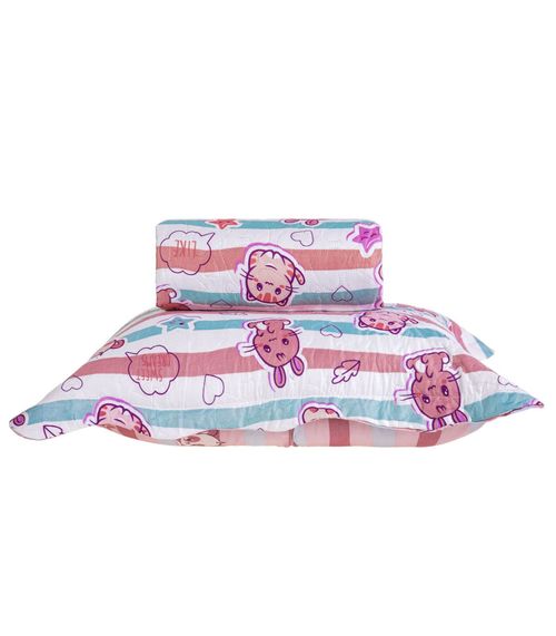 Jogo Cobre Leito Dupla Face Solteiro Bene Casa Rosa