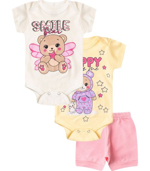 Kit Body Infantil Curto 3 Peças Select Bege