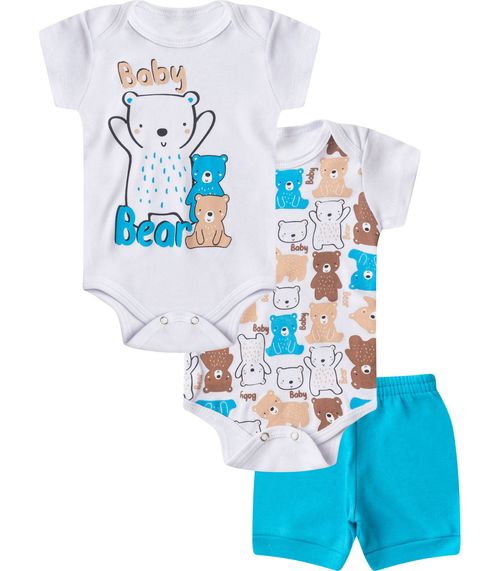 Kit Body Infantil Curto 3 Peças Select Azul