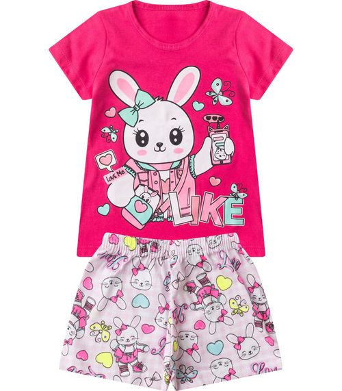 Pijama Infantil Menina Brilha no Escuro Select Rosa