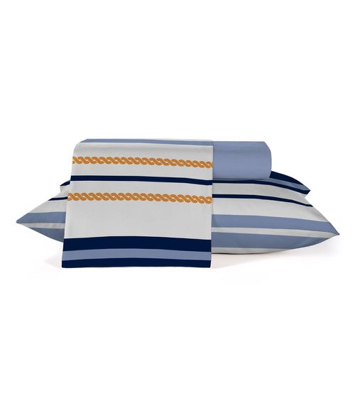 Jogo De Cama Ternura Queen 4 Peças Teka Azul