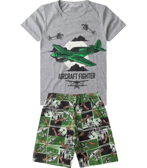 Pijama Infantil Menino Brilha No Escuro Select Cinza