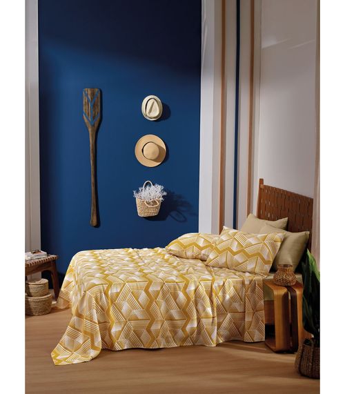 Colcha Allegro Casal Teka Amarelo