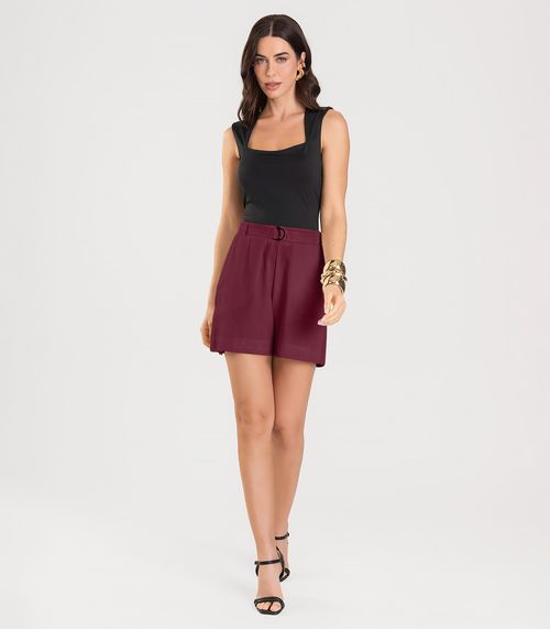 Shorts Feminino Com Cinto Dianna Vermelho