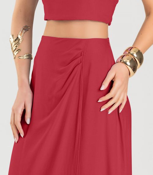 Saia Longa Lisa Feminina Dianna Vermelho