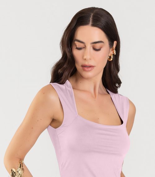 Blusa Feminina Com Decote Quadrado Dianna Rosa