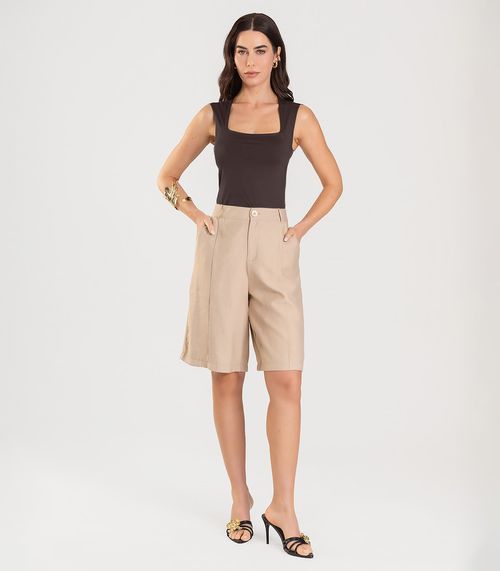 Blusa Feminina Com Decote Quadrado Dianna Marrom