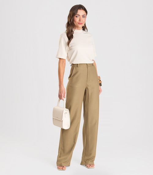 Calça Wide Leg Feminina Dianna Verde