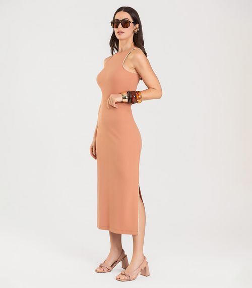 Conjunto Feminino Regata e Saia Dianna Marrom