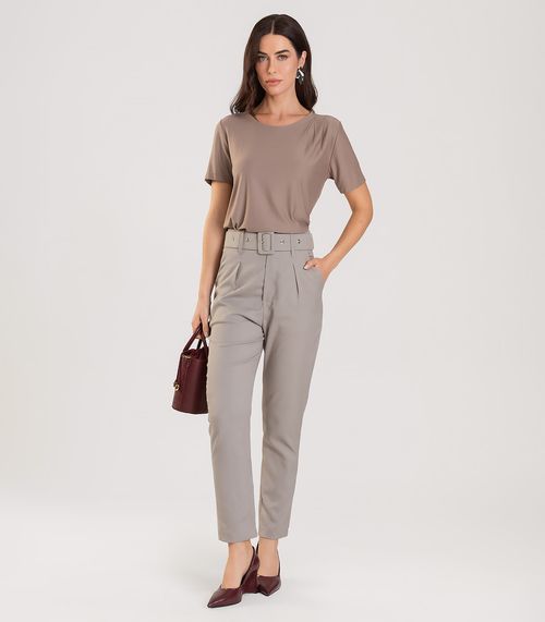 Blusa Feminina Manga Curta Dianna Marrom