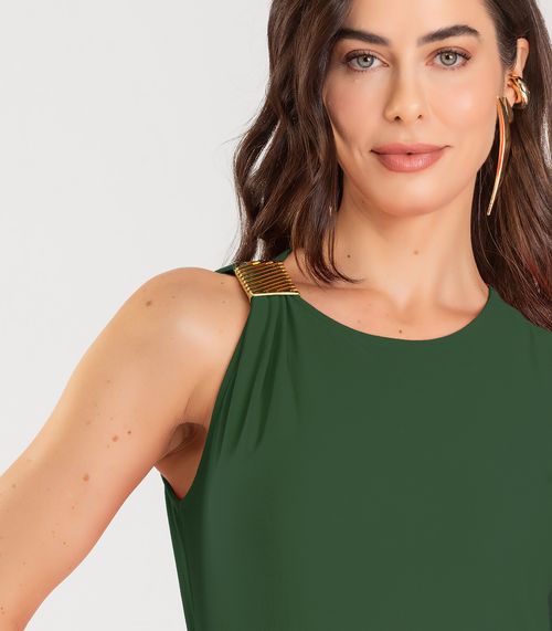 Vestido Super Midi com Aviamento Dianna Verde