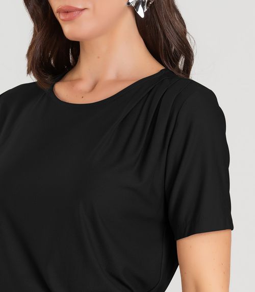 Blusa Feminina Manga Curta Dianna Preto