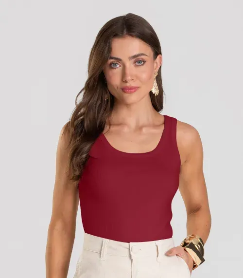 Regata Feminina Canelada Dianna Vermelho