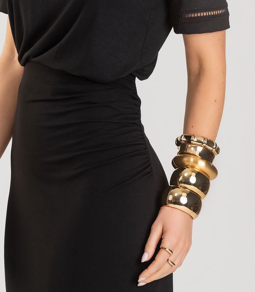 Blusa Manga Curta Com Entremeio Dianna Preto