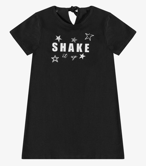 Vestido Feminino Infantil em Molecotton Select Preto