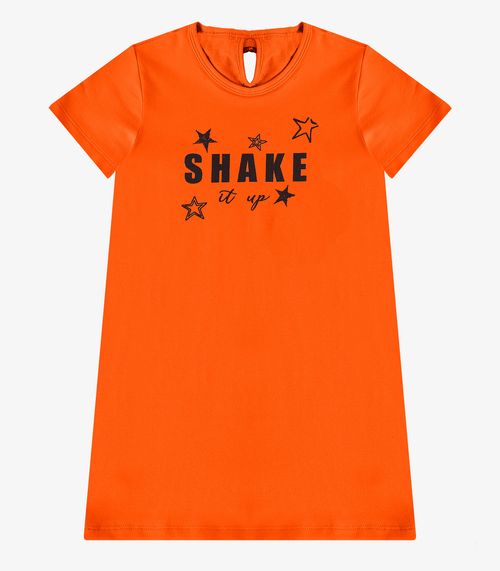 Vestido Feminino Infantil em Molecotton Select Laranja
