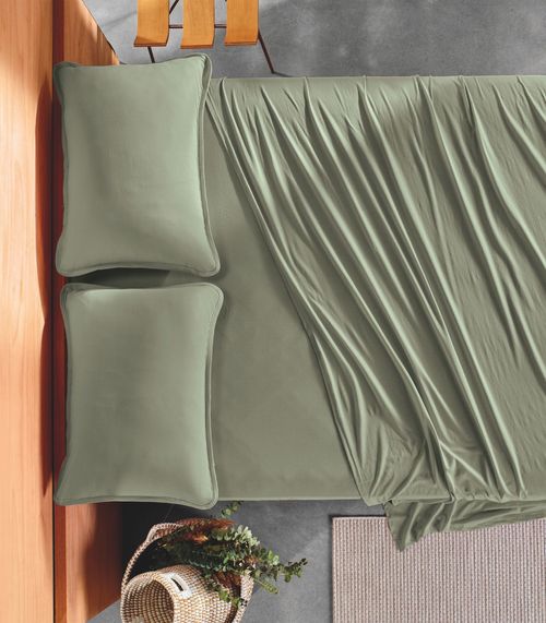 Jogo de Cama King Malha Fio Penteado Altenburg Verde