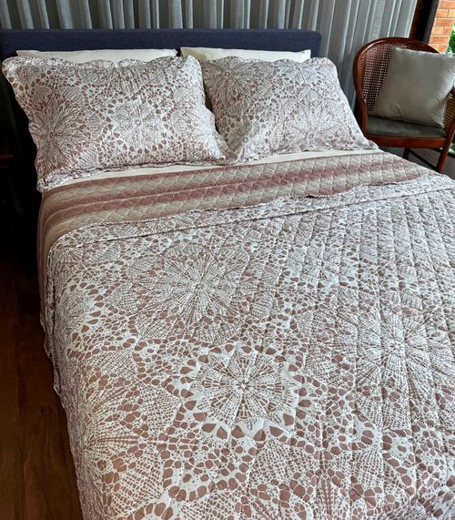 Cobreleito Casal Estampado Dupla Face Lepper Marrom