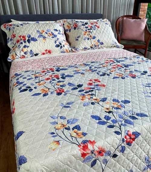 Cobreleito Casal Estampado Dupla Face Lepper Azul