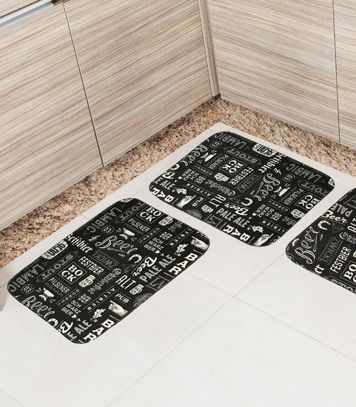 Tapete Cozinha Base Antiderrapante Tapetes Junior Preto