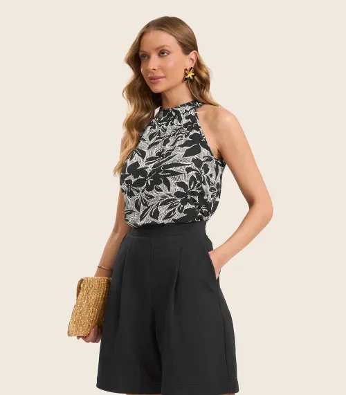 Regata Feminina em Viscotorcion Rovitex Preto