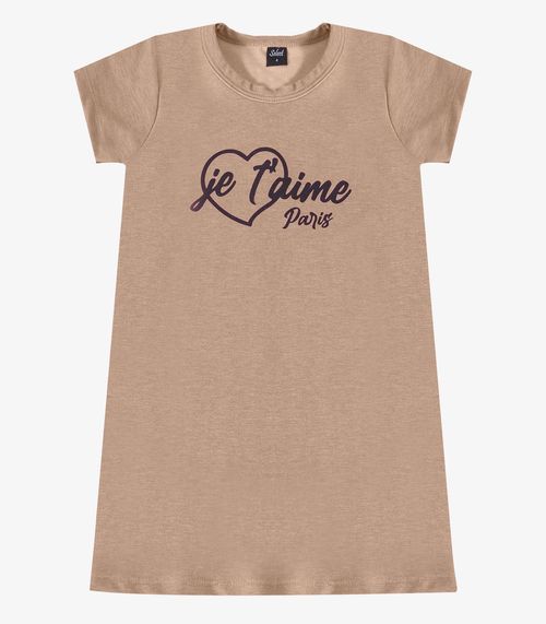 Vestido Feminino Infantil em Molecotton Select Marrom