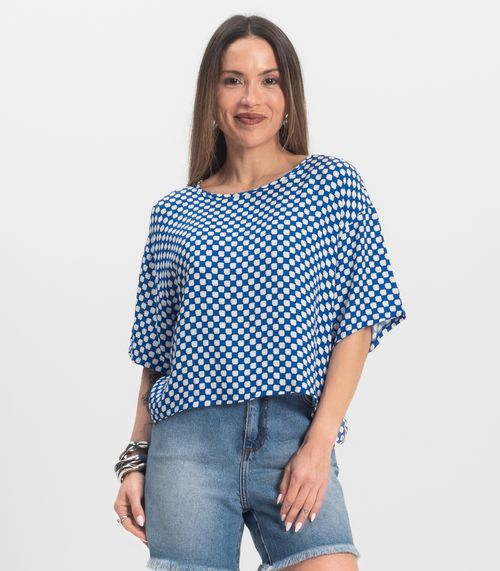 Blusa Feminina Estampada Infinita Cor Azul