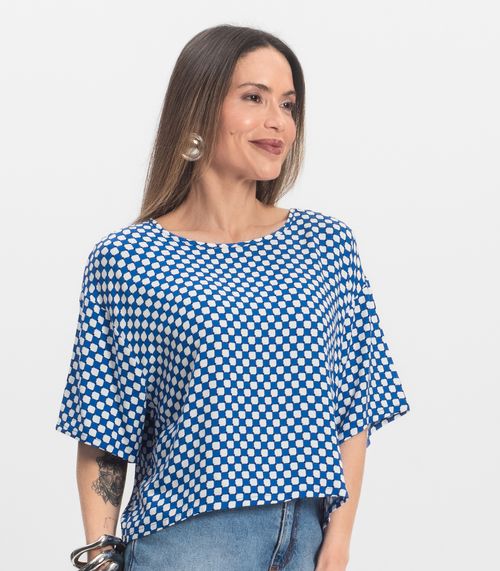 Blusa Feminina Estampada Infinita Cor Azul