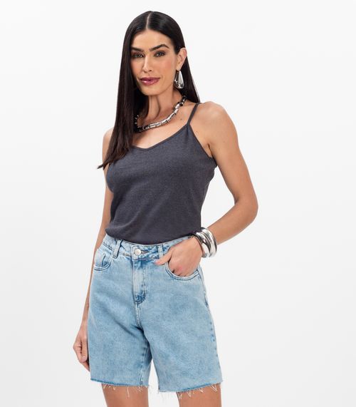 Blusa de Alça Infinita Cor Cinza