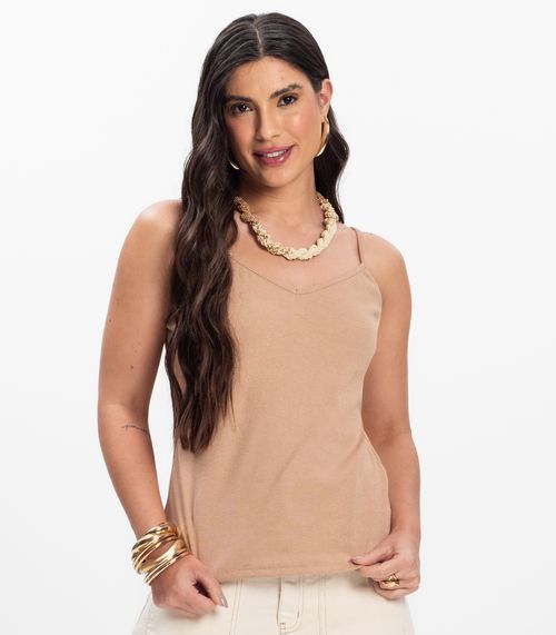 Blusa de Alça Infinita Cor Bege