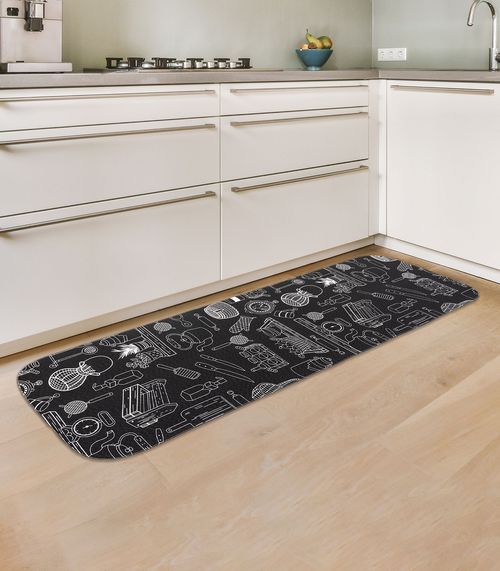 Tapete Cozinha Base Antiderrapante Tapetes Junior Preto