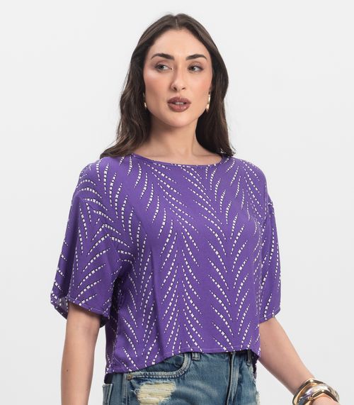 Blusa Feminina Estampada Infinita Cor Lilás