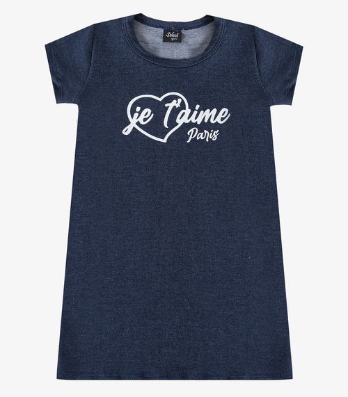 Vestido Feminino Infantil em Molecotton Select Azul