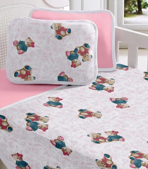 Jogo Cama Baby Estampado Vivaldi Rosa