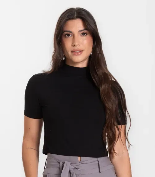 Blusa Cropped Feminina Select Preto