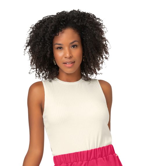 Regata Feminina Ribana Canelada Rovitex Bege