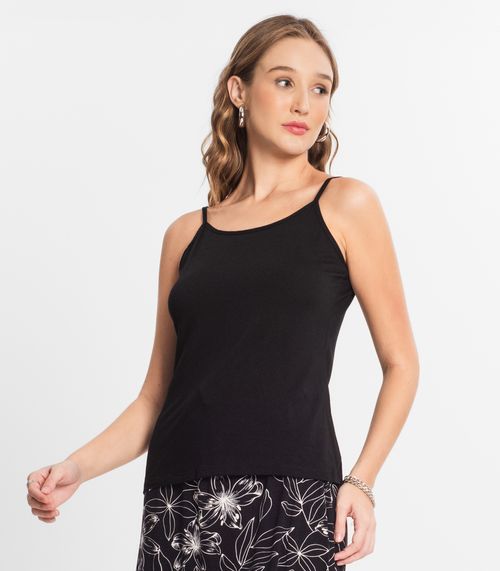 Blusa Feminina de Alças Básica Rovitex Preto